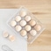 Egg Holder, Fridge Organizer Plastic Storage Box   Egg Tray with Lid for 12 Eggs, BPA-Free and Stackable Holder (Clear)