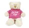 Caravaan, Supersoft, Cuddly Cream Bear With Trendy Pink Hoodie Get Well Soon Size 38cm Ideal For Birthdays, Boys, Girls Parties Soft And Cuddly