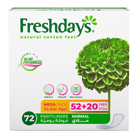 Buy Fam Daily Liners Normal Scented Mega Pack Sanitary Pads White 72 Liners in UAE