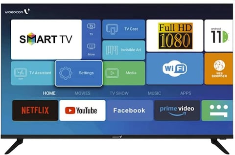 Videocon 43 Inch, Full HD, Smart TV, E43EL1100, Black (Android 11, Google Play, Netflix, YouTube, Shahid, Built-In Bluetooth &amp; WiFi)