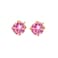 Caflon Fashion Sense Gold Plated Pink Cubic Zirconia Earring, 5mm