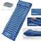 HEXAR&reg; Self Inflating Sleeping Pad with Foot Pump 190X64 Built-in Pump Foldable Sleeping Mat with Pillow for Camping Hiking Durable Inflatable Air Mattress - Carry Bag, Repair Patches (Navy Blue)
