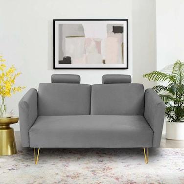 In House Rosela 2 In 1 Sofabed Velvet Upholstered - Grey