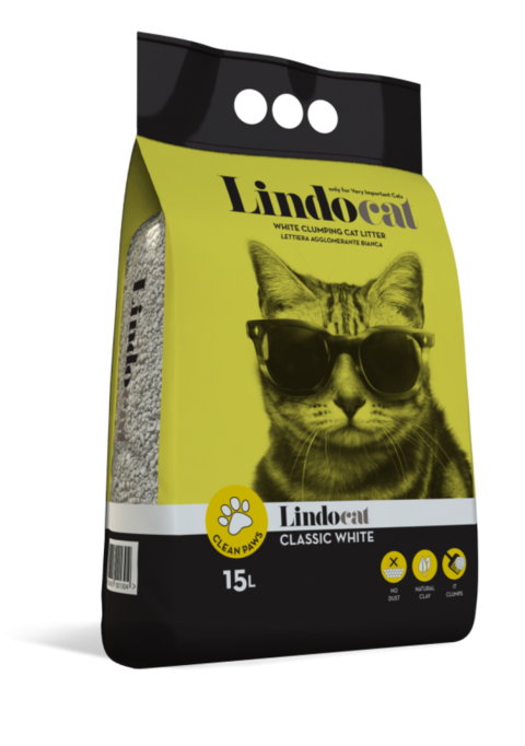 Lindocat Classic White Bentonite Unscented Cat Litter - 15L