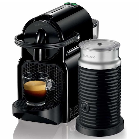 Nespresso Inissia Coffee Machine W/ Aeroccino 3 Milk Frother, D40BU-BK (700 ml)