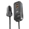 Promate GEARHUB-120W.BLACK 120W RapidCharge Car Charger with Multi-Port Backseat Charging Hub