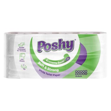 Poshy Economy Toilet Tissue Roll 10 Pack