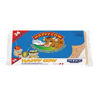 Happy Cow Cheddar 24 Cheese Slices 400G
