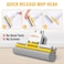 PVA Sponge Mop 27cm, Telescopic Handle Quadruple Roller  3 Extra Super Absorbent PVA Sponge Refill   Household Cleaning Tool  Best for Kitchen, Tiles, Multi-Surface Hard Floor (1+3)