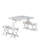 Generic 4-Seat Outdoor Portable Picnic Table White
