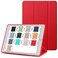 TRON Case Compatible For Apple iPad 9.7 Case 2018 iPad 6th Generation Cases/2017 iPad 5th Generation Case with Pencil Holder,Slim Soft Silicone Smart Trifold Stand Protective Cover, Red