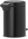 Brabantia New Icon Pedal Bin, Matt Black, 3L