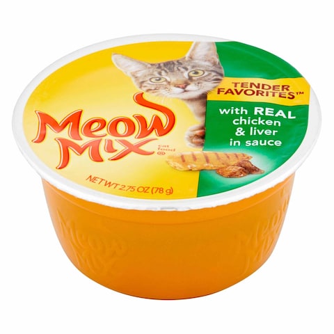 Meow Mix Tender Favorites With Real Chicken And Liver In Sauce Cat Food 78g