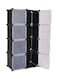Generic - 8 Cells Multifunctional Deatchable Storage Cabinet Clear/Black 4 to 5feet