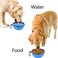 Collapsible Dog Bowl,Foldable Expandable Cup Dish for Pet Cats Food Water,Portable Pet Feeding Watering Dish for Walking Parking Traveling（Blue）