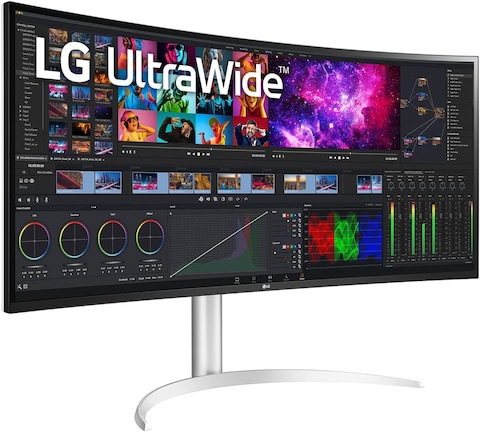 LG 40Wp95C-W 40&rdquo; Ultrawide Curved WuHD (5120 X 2160) 5K2K Nano IPS Display, DCI-P3 98% (Typ.) With HDR10, Thunderbolt 4 With 96W Pd, 3-Side Virtually Borderless Design Tilt/Height/Swivel Stand