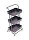 Roman Gifts 3 Tier Utility Rolling Storage Cart With Handles And Lockable Wheels, Brown, 43X36X86.5cm