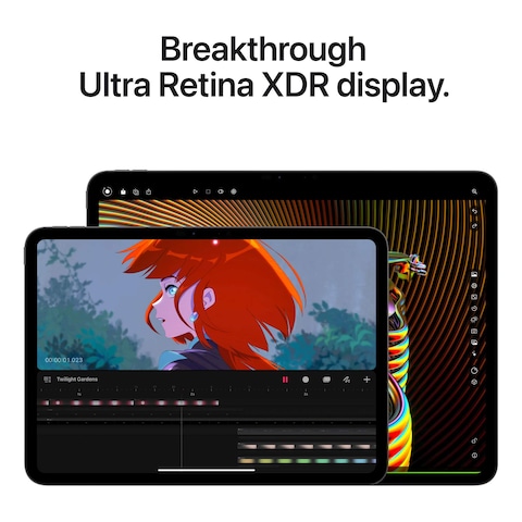 Apple iPad Pro 11 Tablet, 2TB, Silver, 16GB RAM, 11-Inch, 12 MP Camera, Ultra Retina XDR Display, Wi-Fi and 5G with Standard Glass
