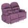 In House Velvet Double Cinematic Recliner Chair With Cups Holder - Light Purple - NZ80