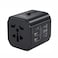 Aukey PA-TA01 Universal Travel Adapter With USB-C and 2xUSB-A Ports - Black