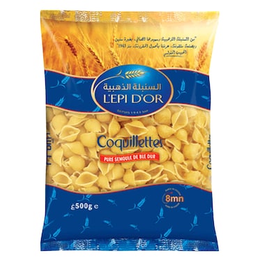 L&#39;Epi D&#39;Or Coquillettes Shell Pasta 500g