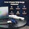 Moxedo 3250W Power Strip Surge Protector 9 Way 1 USB-C PD Ports + 2 USB-A Ports + 6 AC Outlets Fast Charging with 2M Cable Length