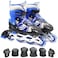 EASY FUTURE Inline Skates Adjustable Size Roller Skates with Flashing Wheels Children Skate Shoes Including Protective Gear Knee Elbow Wrist Blue Small (31-34)