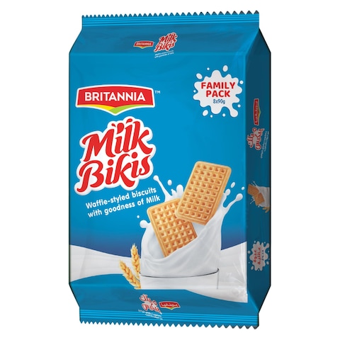 Buy Britannia Milk Bikis Biscuits 90g Pack of 8 in UAE