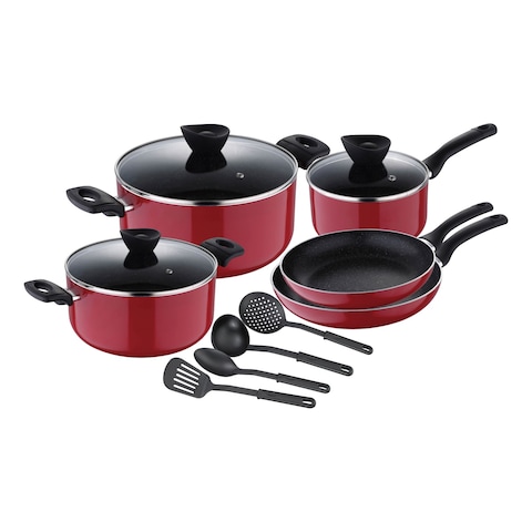 Bergner Bellini Cookware Set Red Pack of 12