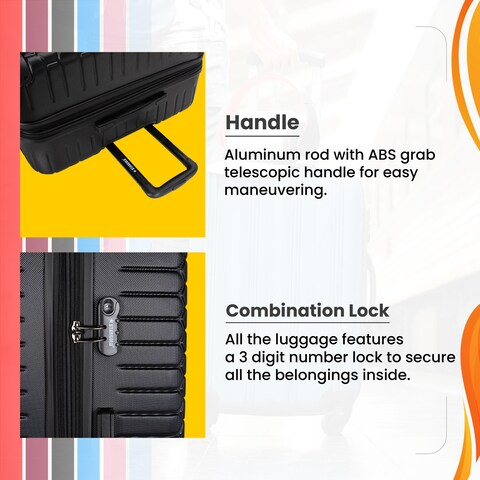 STARGOLD 4 Pack Of Hardside Spinner Number Locked Luggage Trolley