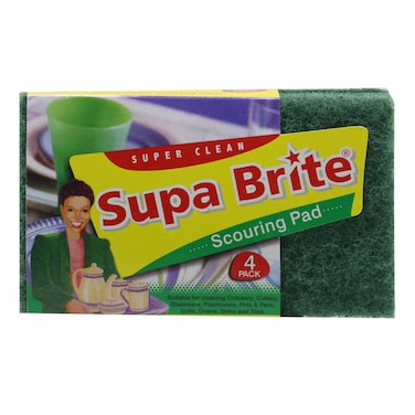 SUPA BRITE SCOURING PAD 4PK