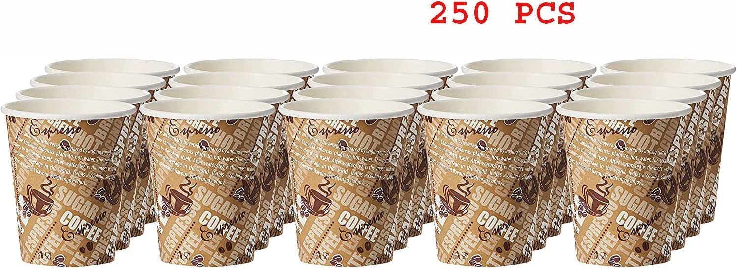 AL SAQER 250-Piece (5 SETTS) Paper Kahwa Cups 2.5oz-(Very Small)Disposable Tea Cups and Cawa cups