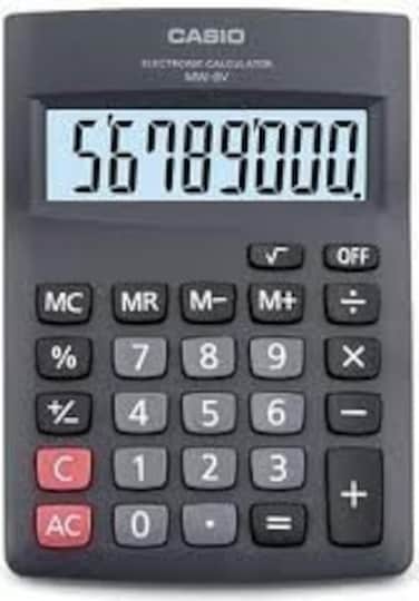 Casio MW-8V-BK-W Electronic Desktop Calculator with 8-digit Extra Big Display