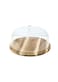 Lihan Wood Round Cake Tray With Acrylic Dome Cake Stand (B) Server Square Cake Display Plate Veggie Bread Serving Platter Dessert Storage Tray For Donut Stand Fruit Bowl