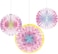 Creative Converting Tie Dye Party Paper Fans 6-Pieces- 16-Inch x 12-Inch x 10-Inch Size- Multicolor