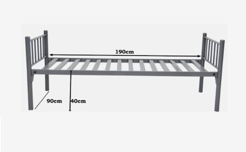 Galaxy Design Heavy Duty Single Steel Bed Silver Color - Size (L x W x H) 190 x 90 x 70 Cm Model - GDF-49MH.