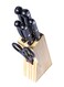 Delcasa 6-Piece Caliber Cutlery Set With Stand Brown/Black