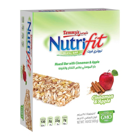Temmy&#39;s Nutrifit Apple Bar - 35 grams -12 Count