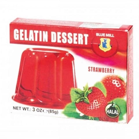 Blue Mill Gelatin Dessert Strawberry Beef 85 Gram