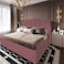 In House Shumt Velvet Bed Frame - Single - 200x120 cm - Dark Pink