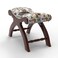 Teak Wood Stool/Foot Rest in Fabric Honey Finish