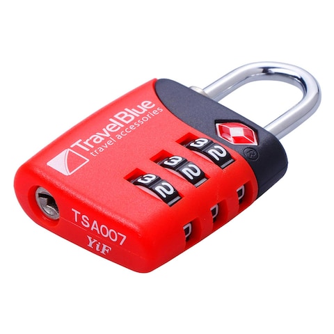 Travel Blue TSA 3 Dial Combination Lock Red