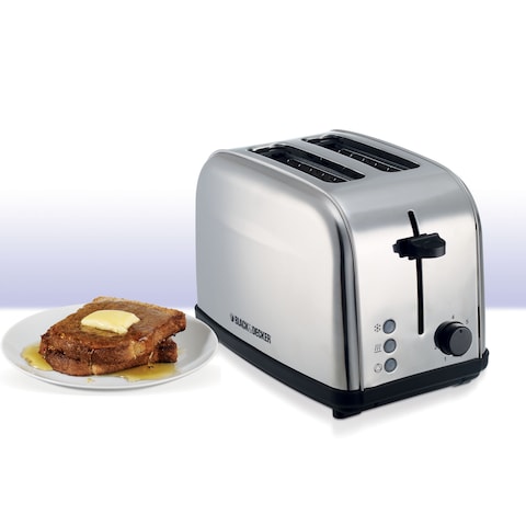 Black+Decker Stainless Steel Toaster 1050W ET222-B5 Silver