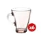 Pasabahce Coffee Mug - 6 Pieces - Pink