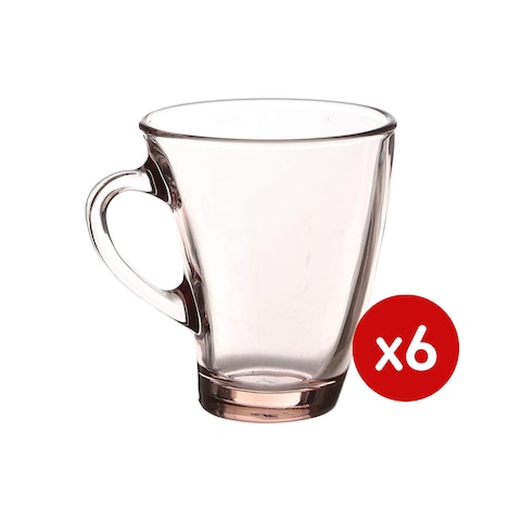 Pasabahce Coffee Mug - 6 Pieces - Pink