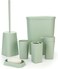 Bathroom Accessories Set,6-Piece Bathroom Gift Set,Toothbrush Holder,Toothbrush Cup,Soap Dispenser,Soap Dish,Toilet Brush Holder,Trash Can,Tumbler Bathroom Accessory Set Complete,Green