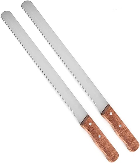 (2 Pcs) Serrated Bread Knife, 12 Inch Blade, Cut Bread/Cake/Bagels, Bread Knife For Homemade Bread, Baker&#39;s Knife for Slicing (Total Length: 17 Inch)
