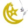 Crescent Moon Star Yellow Glowing LED Light 30x22cm