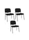 Sulsha Furniture 3 Piece Reception Visitor Chair Office, Conference Desk For Guest Waiting Chair, Room Lobby Banquet Events Chair, Study Chair Black