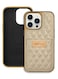 ONEGIF Design iPhone 14 Pro Case Premium Leather Case Cover with Card Slot Holder Gold
